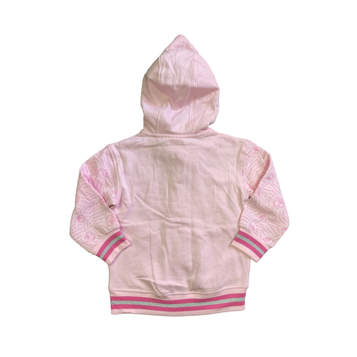 Barbie Girl's Full Sleeved Graphic Print Character Full Zip Hooded Jacket