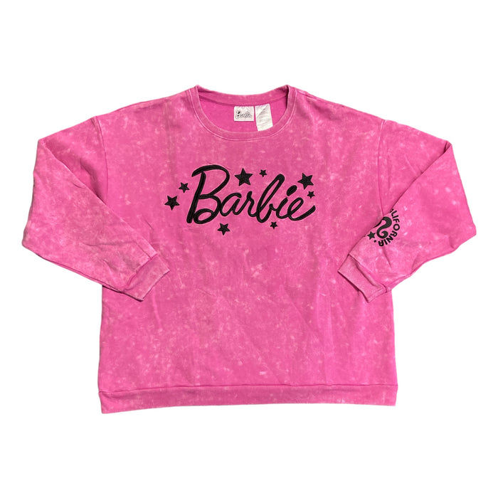 Barbie Women's Classic Long Sleeve Graphic Washed Out Sweatshirt