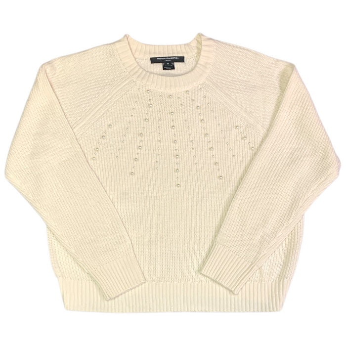 French Connection Women's Embellished Crewneck Pullover Sweater