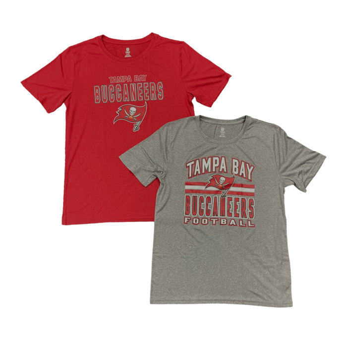 NFL Team Apparel Youth Boy's Tampa Bay Buccaneers Short Sleeve T-Shirt Set, 2 Pack