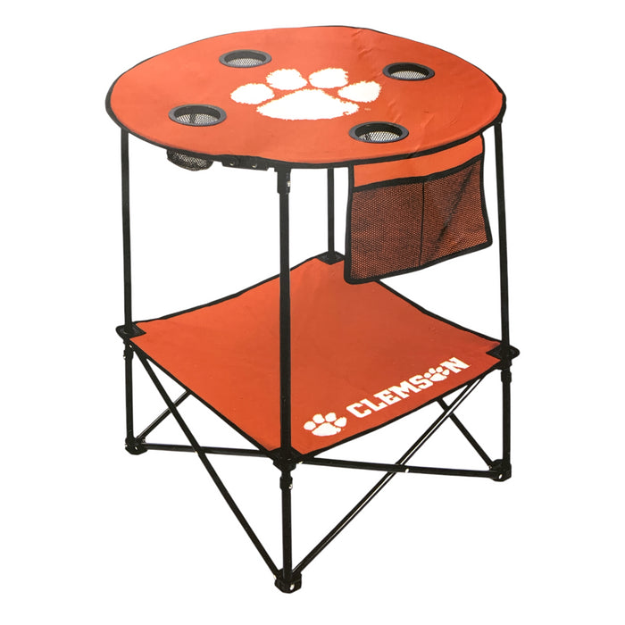 Logo Brands NCAA XL Foldable & Portable Round Table with Bottom Shelf