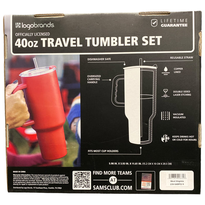 Logo Brands Officially Licensed NCAA 40 oz. Tumbler 2-Pack