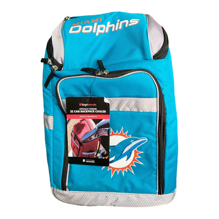 Logo Brands Officially Licensed NFL 32-Can Backpack Cooler (Miami Dolphins)