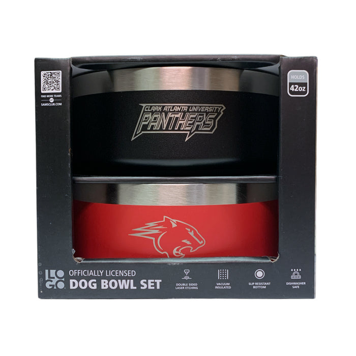 Logo Brands NCAA Double Walled Vacuum Insulated Stainless Steel Dog Bowl Set