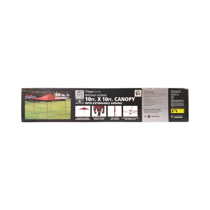 Logo Brands Officially Licensed NCAA 10" X 10" Canopy with Extendable Awning