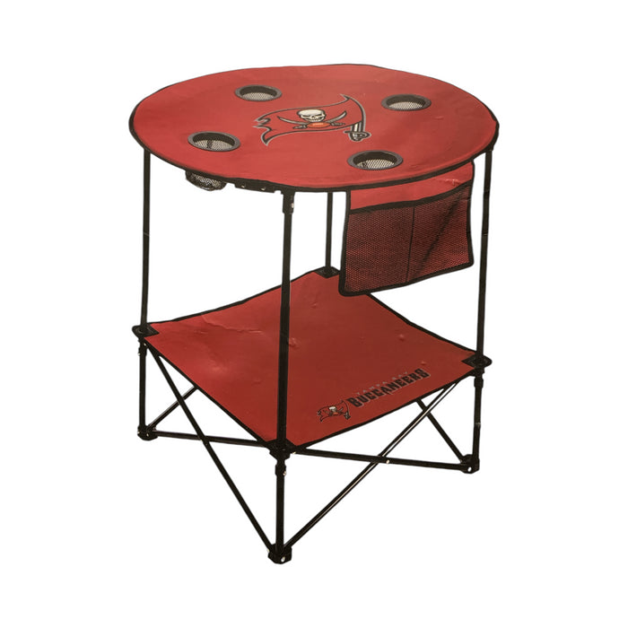 Logo Brands NFL XL Foldable & Portable Round Table with Bottom Shelf