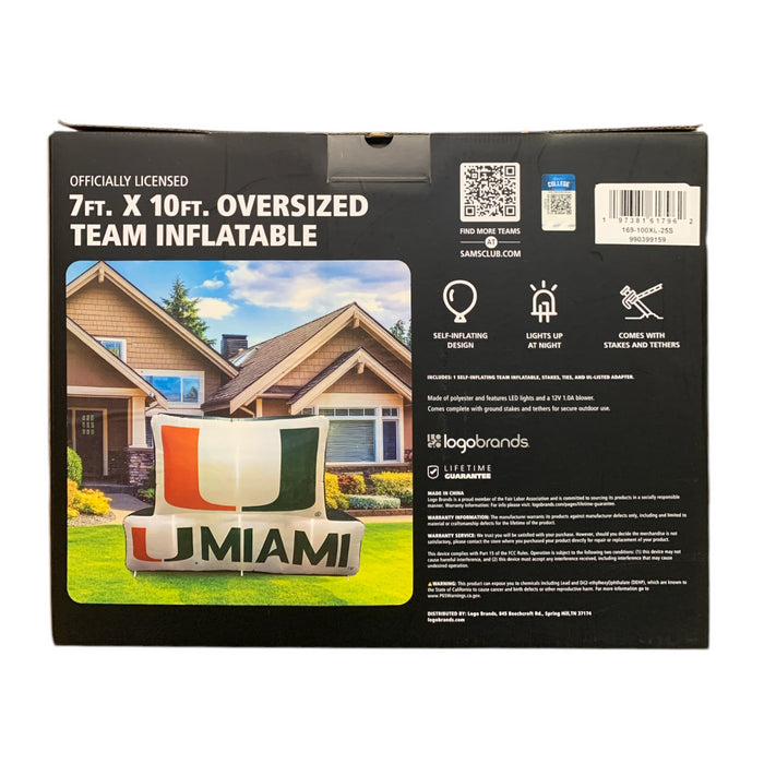 Logo Brands Officially Licensed NCAA 7'x10' Oversized Team Logo Inflatable