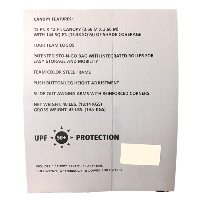 Logo Brands Officially Licensed NCAA 12' x 12' Canopy with Fully Open Air Vent