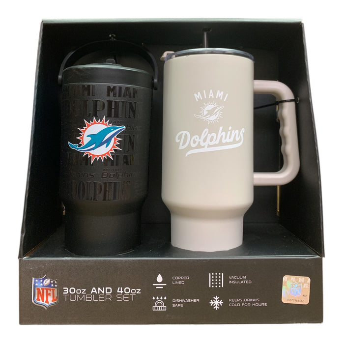 Logo Brands NFL Branded Powder Coated Stainless Steel Tumbler Set