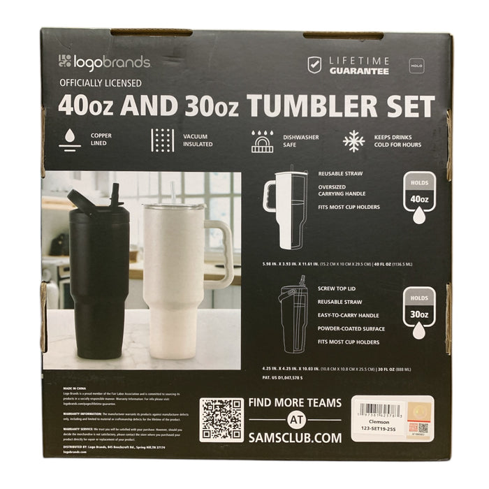 Logo Brands NCAA Officially Licensed 40 oz. and 30 oz. Tumbler Set