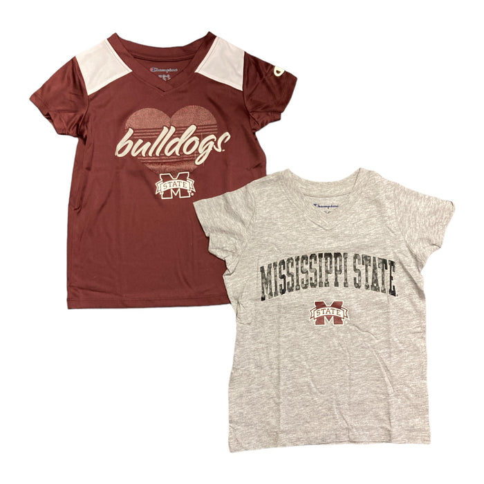 Champion Youth Girl's 2 Pack Short Sleeve Team Logo T Shirt