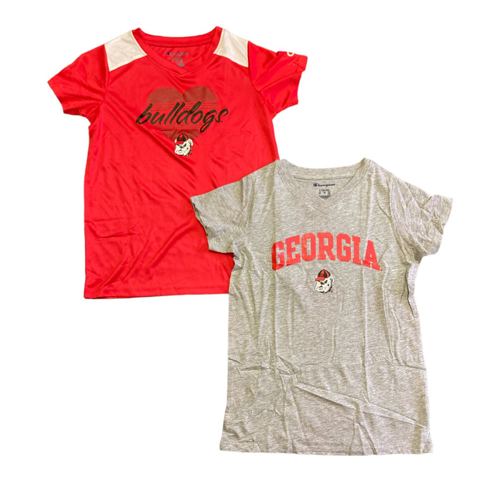 Champion Youth Girl's 2 Pack Short Sleeve Team Logo T Shirt