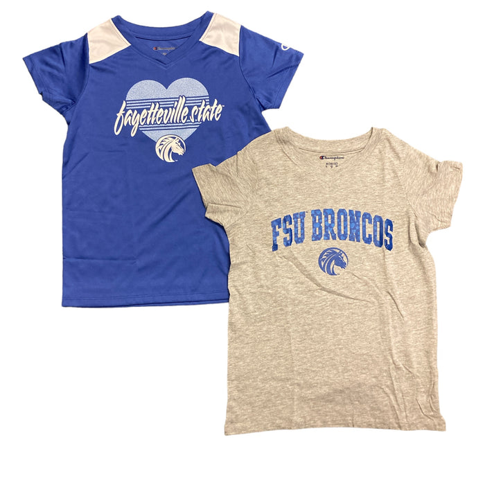 Champion Youth Girl's 2 Pack Short Sleeve Team Logo T Shirt