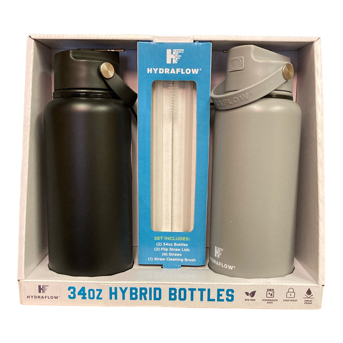 Hydraflow 34-oz. Hybrid Triple Wall Stainless Steel Bottle, 2 Pack