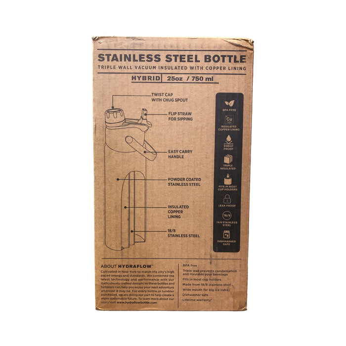 Hydraflow Hybrid Dual Lid Stainless Steel Bottle, 25oz, 2 pack (Teal/Purple)