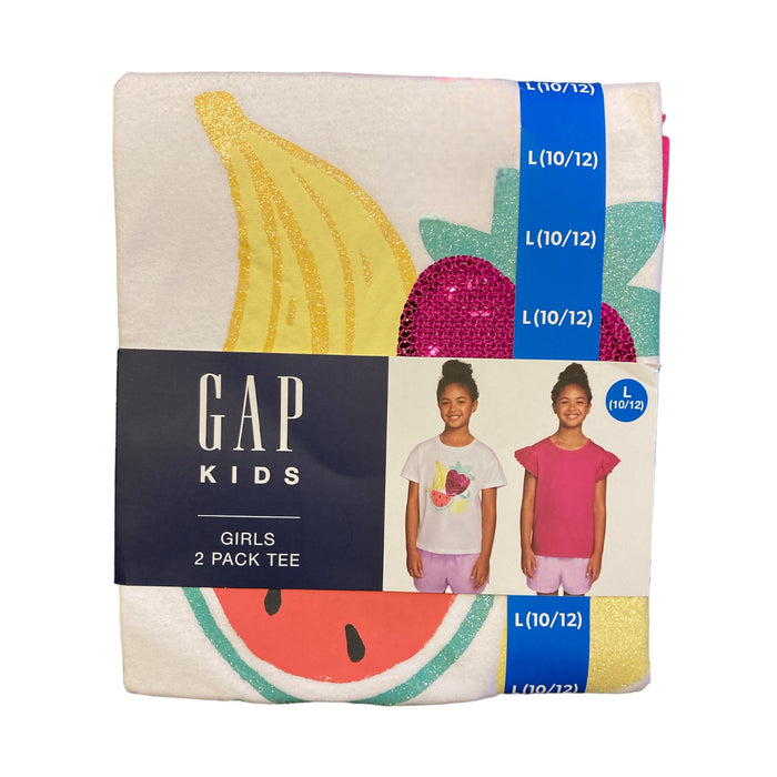 GAP Kids Girl's 2 Pack Soft Short Sleeve Crewneck Graphic Tee