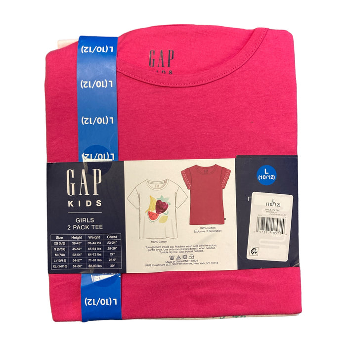 GAP Kids Girl's 2 Pack Soft Short Sleeve Crewneck Graphic Tee