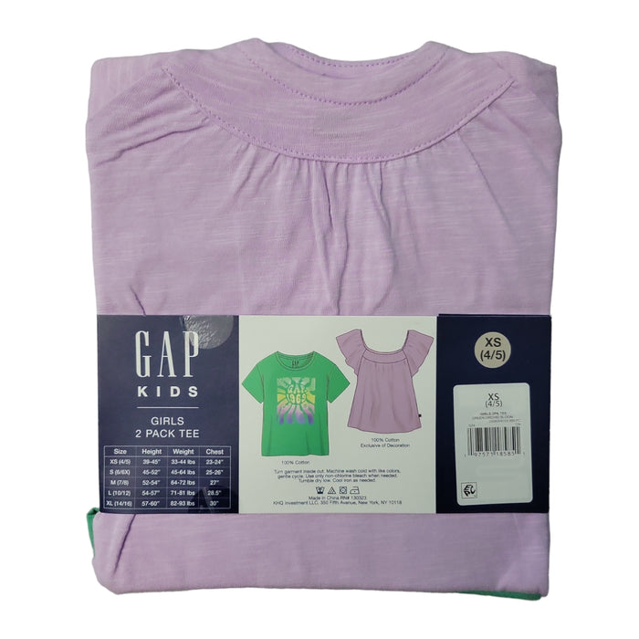 GAP Kids Girl's 2 Pack Soft Short Sleeve Crewneck Graphic Tee