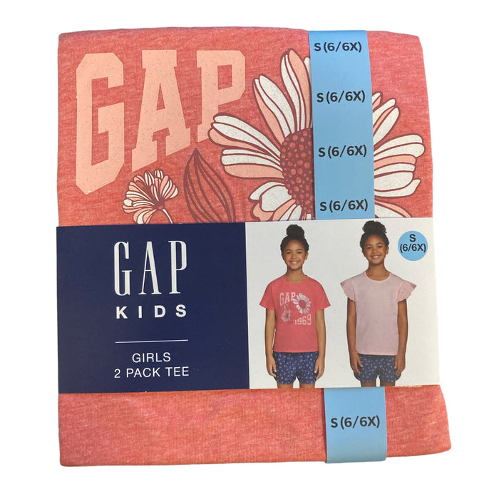 GAP Kids Girl's 2 Pack Soft Short Sleeve Crewneck Graphic Tee