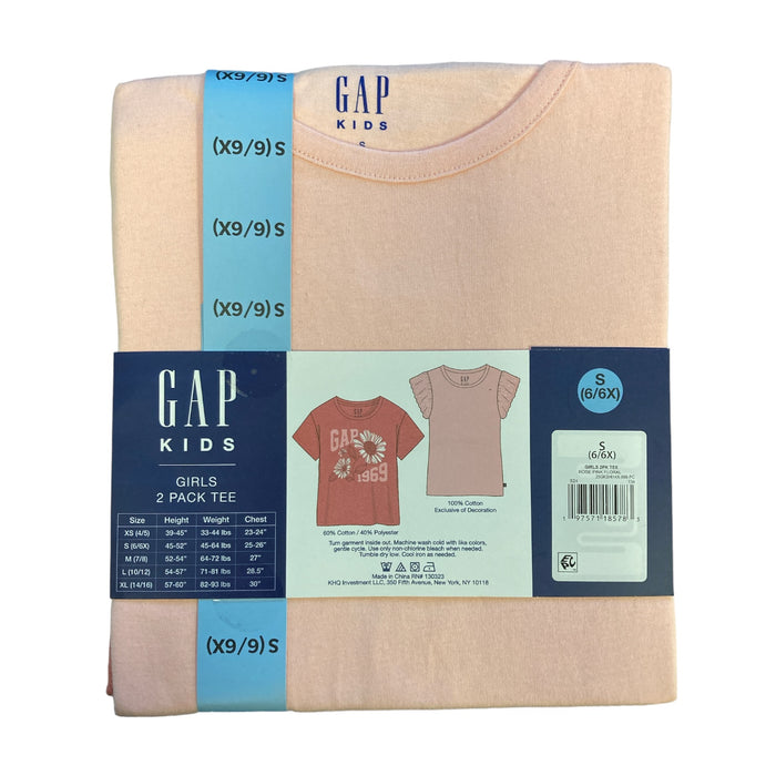 GAP Kids Girl's 2 Pack Soft Short Sleeve Crewneck Graphic Tee