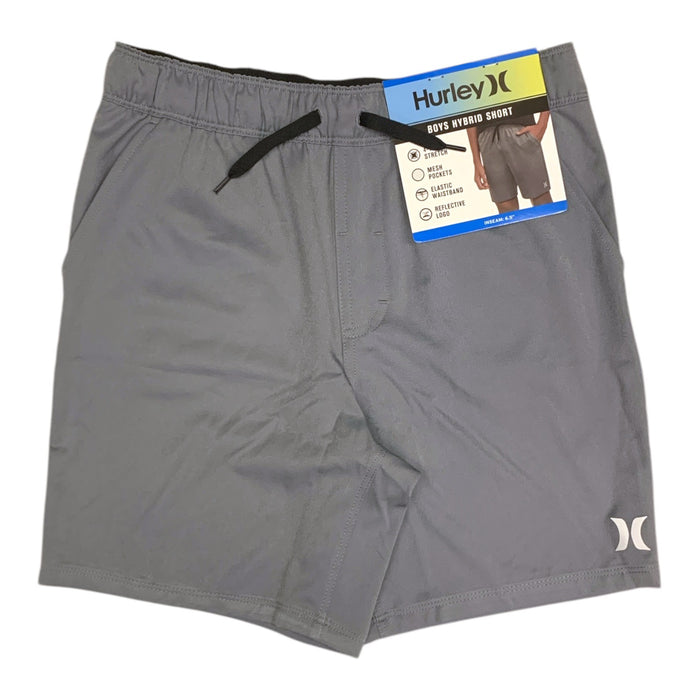 Hurley Boys Hybrid Short, 4-Way Stretch, Elastic Waistband and Reflective Logo