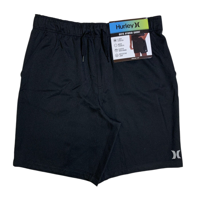Hurley Boys Hybrid Short, 4-Way Stretch, Elastic Waistband and Reflective Logo