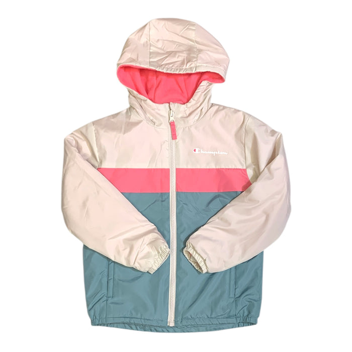 Champion Girl's Windbreaker Jacket, Full Zip, Micro Fleece Lined, Hooded