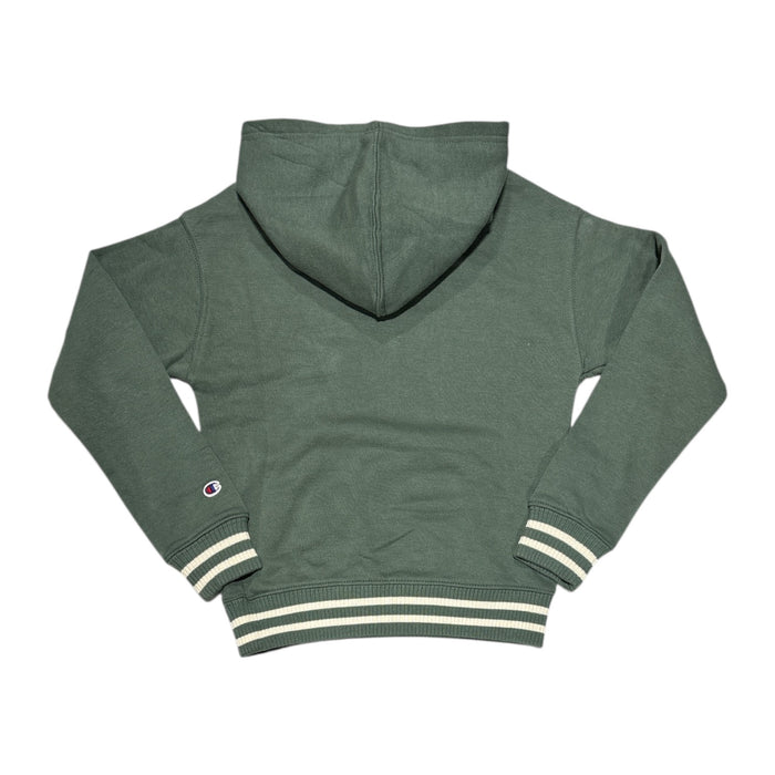 Champion Girls Logo Fleece Hoodie with Kangaroo Pocket, Ribbed Cuffs and Hem