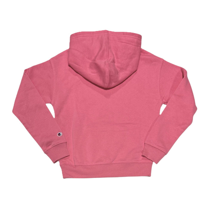 Champion Girls Logo Fleece Hoodie with Kangaroo Pocket, Ribbed Cuffs and Hem