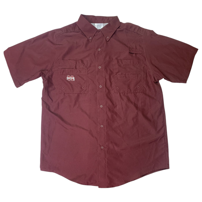 Pro Edge Men's Short Sleeve Button-Down NCAA Moisture Wicking Shirt