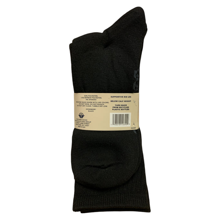 Dockers Men's 6-Pack Embroidered Repreve Dress Crew Sock