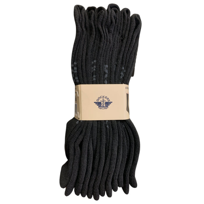 Dockers Men's 6-Pack Embroidered Repreve Dress Crew Sock