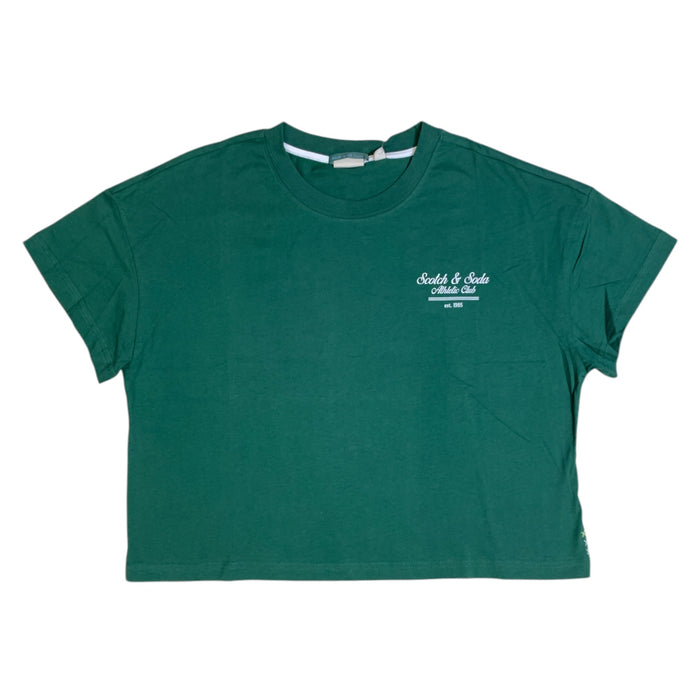 Scotch & Soda Womens "Athletic Club" Boxy Tee, Crewneck, 100% Cotton