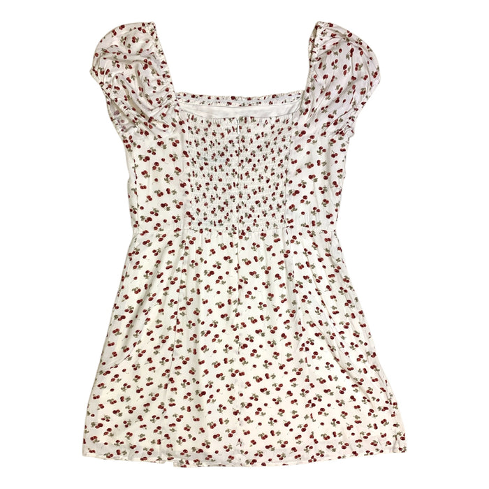 Aéropostale Womens Cherry Print Square-Neck Drop-Waist Mini Dress
