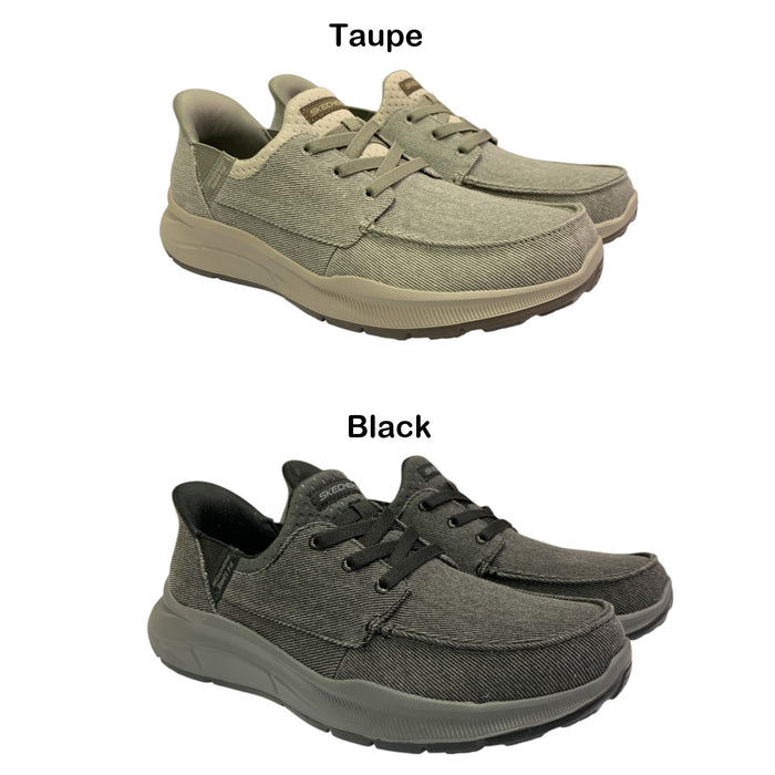 Skechers Men's Hands Free Swift Fit Moc Toe Canvas Sneaker (Wide Fit), 255010WS