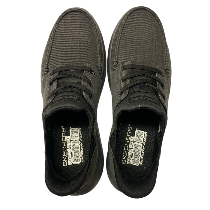 Skechers Men's Hands Free Swift Fit Moc Toe Canvas Sneaker (Wide Fit), 255010WS