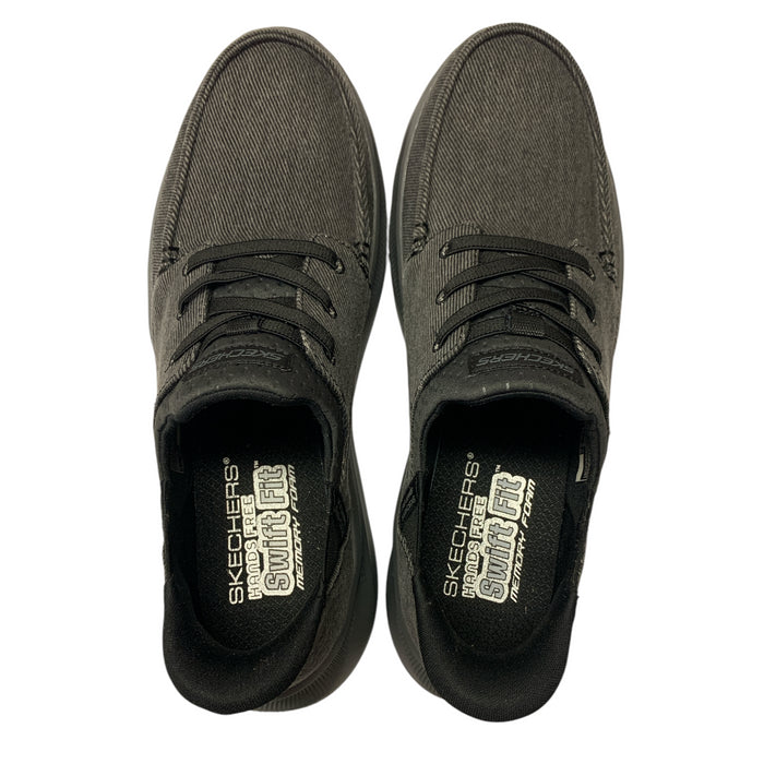 Skechers Men's Hands Free Swift Fit Moc Toe Canvas Sneaker (Wide Fit), 255010WS