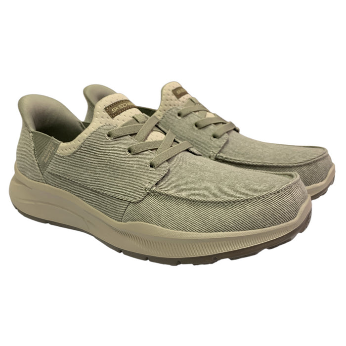 Skechers Men's Hands Free Swift Fit Moc Toe Canvas Sneaker (Wide Fit), 255010WS