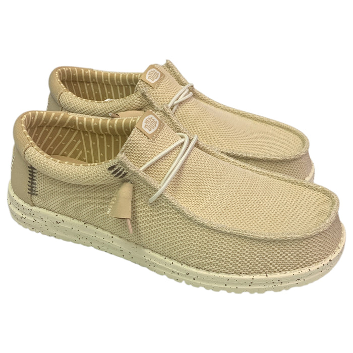 Hey Dude Men's Wally Stretch Sox Lightweight Slip-On Shoe. Irish Cream/Egret, 10
