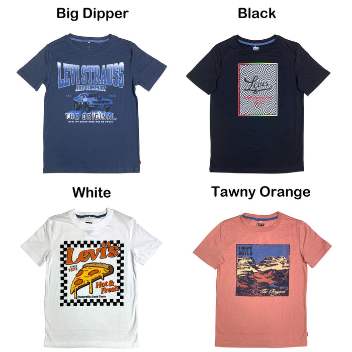 Levi's Boys Short Sleeve Graphic Tee, Relaxed Fit, Soft Knit Fabric, Tagless