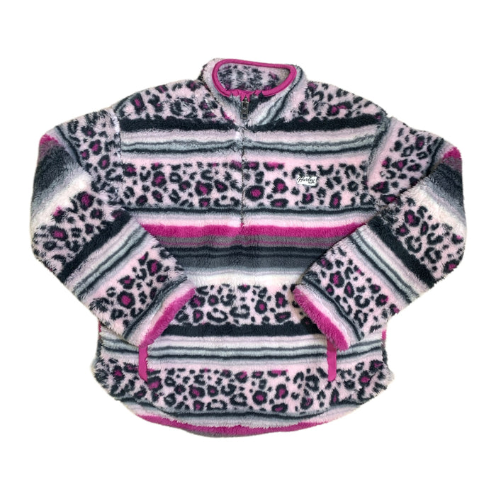 Hurley Girls Sherpa Quarter Zip Pullover, Mock Neck with Kangaroo Pocket
