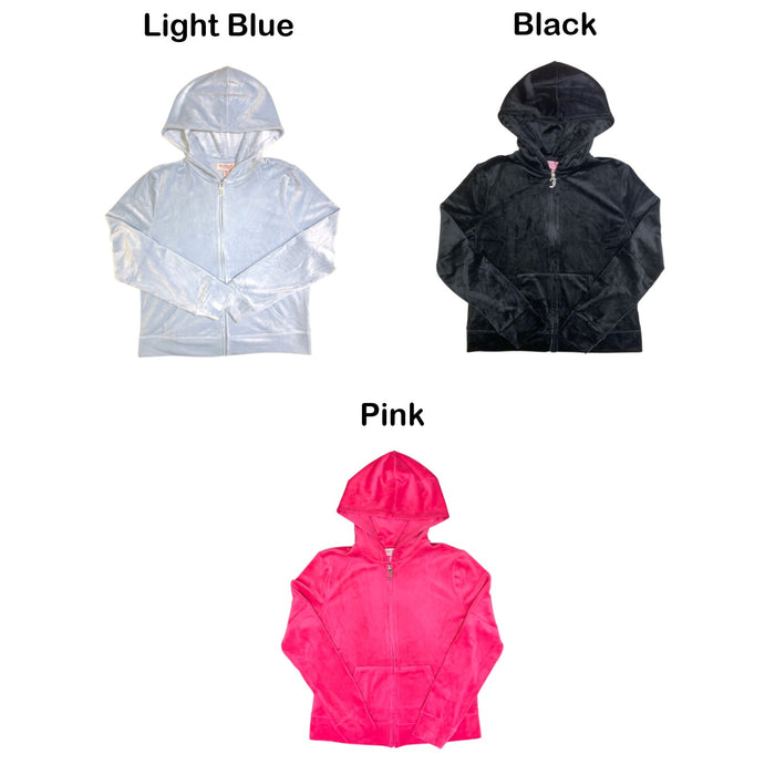 Juicy Couture Velour Jacket, Full Zip, Hooded with Rear Rhinestone Logo