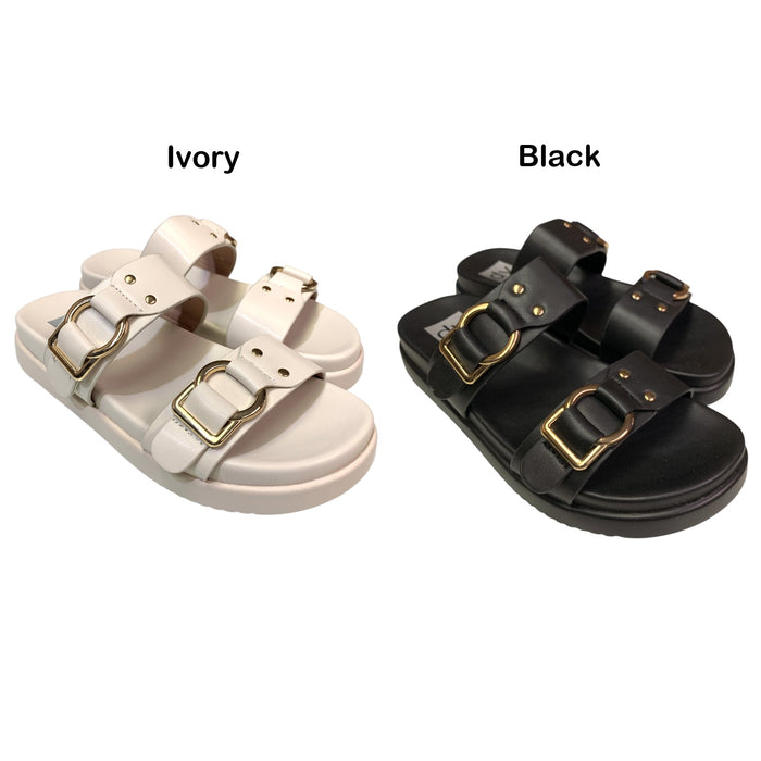 DV Dolce Vita Women's Footbed Lightweight Slip-On Unique Sandal