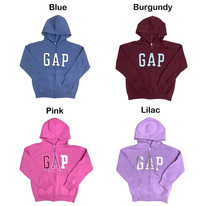 Gap Kids Unisex Full Zip Fleece Hooded Sweatshirt with Front Panel Pockets