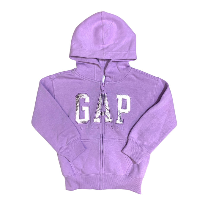 Gap Kids Unisex Full Zip Fleece Hooded Sweatshirt with Front Panel Pockets