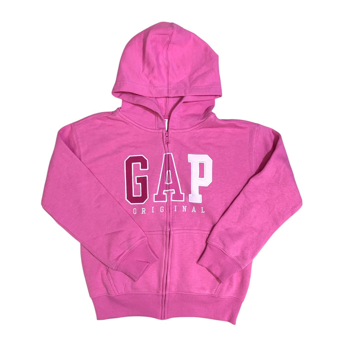 Gap Kids Unisex Full Zip Fleece Hooded Sweatshirt with Front Panel Pockets