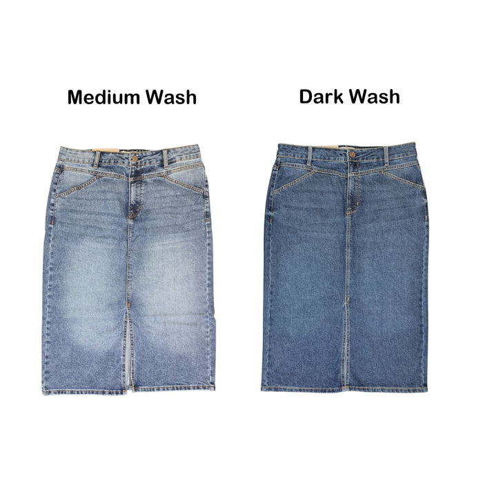 Edited by Hunter McGrady Women's Denim Midi Skirt, High-Rise Fit