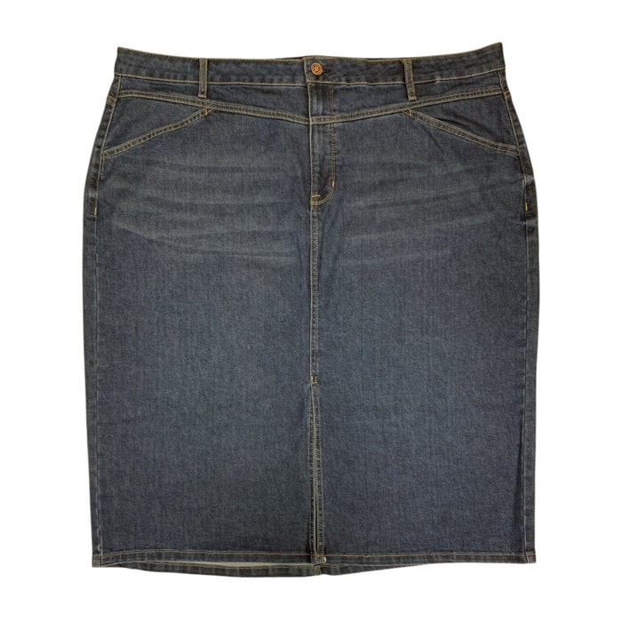 Edited by Hunter McGrady Women's Denim Midi Skirt, High-Rise Fit, Plus Size