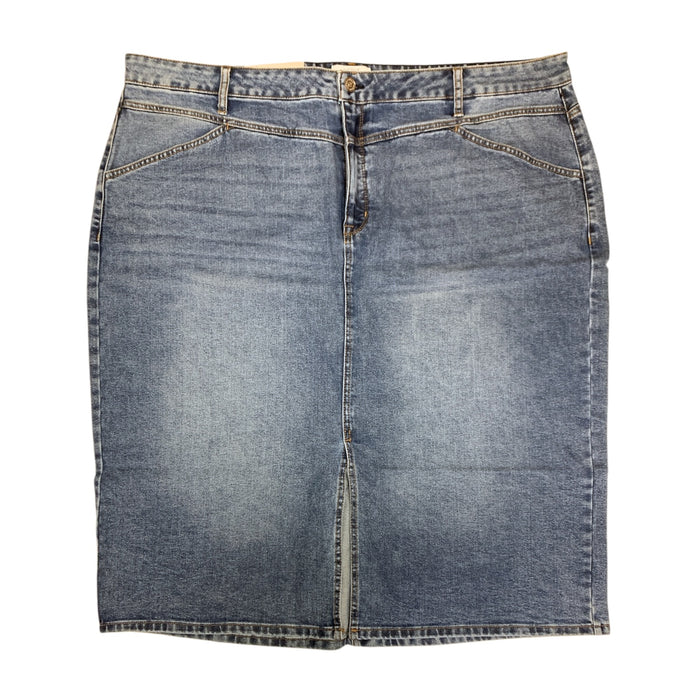 Edited by Hunter McGrady Women's Denim Midi Skirt, High-Rise Fit, Plus Size