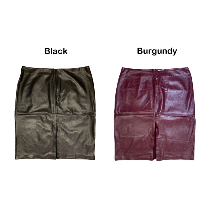 Edited by Hunter McGrady Womens Faux Leather Midi Skirt, High-Rise, Plus Size